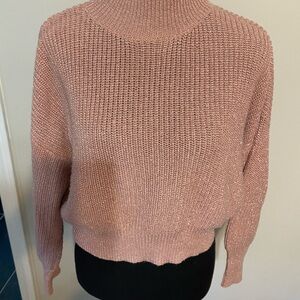 Knotsisters Pink shimmer crop sweater